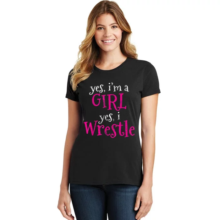 Wrestler Girl Wrestling Vintage Women's T-Shirt