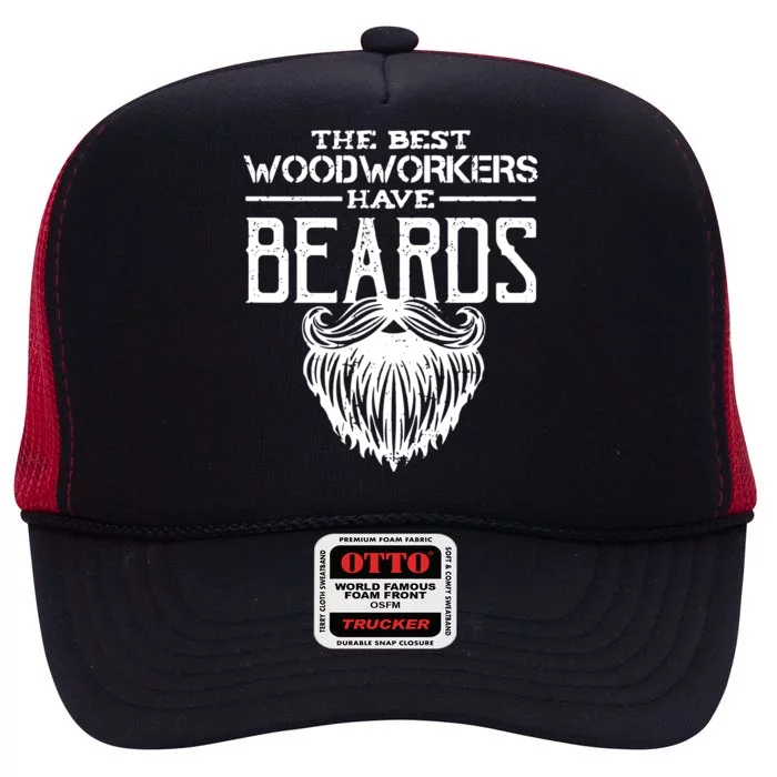 Woodworking Gift Woodworker Carpentry Beard High Crown Mesh Trucker Hat