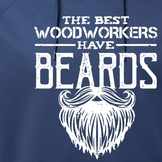 Woodworking Gift Woodworker Carpentry Beard Performance Fleece Hoodie