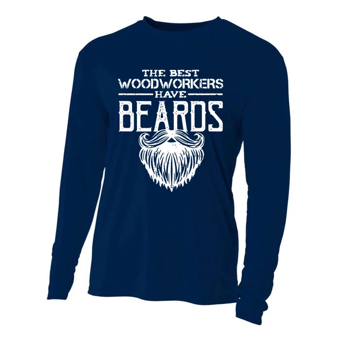 Woodworking Gift Woodworker Carpentry Beard Cooling Performance Long Sleeve Crew