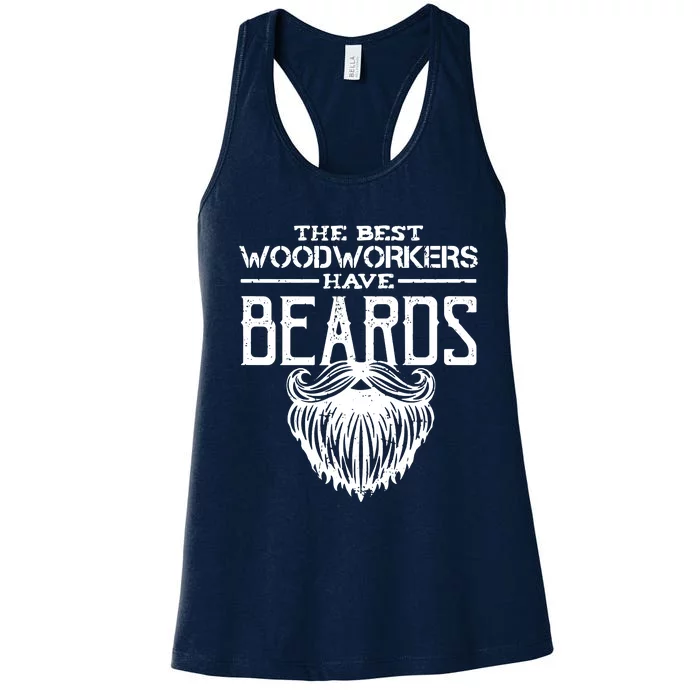 Woodworking Gift Woodworker Carpentry Beard Women's Racerback Tank