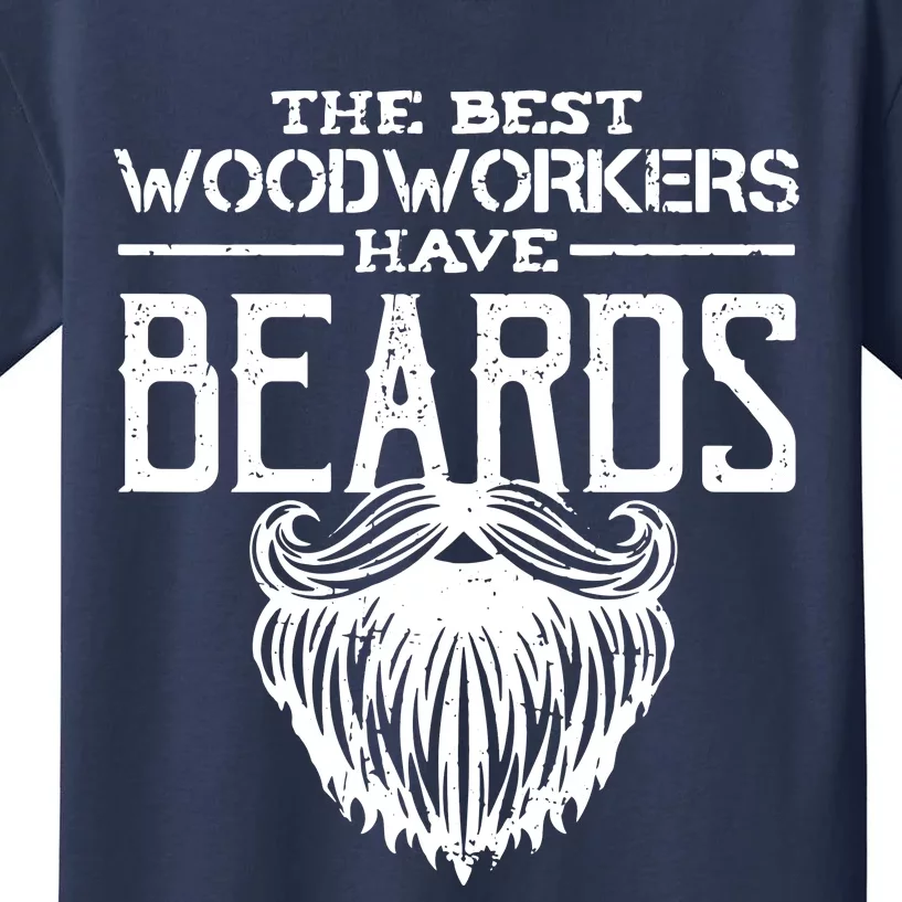 Woodworking Gift Woodworker Carpentry Beard Kids T-Shirt