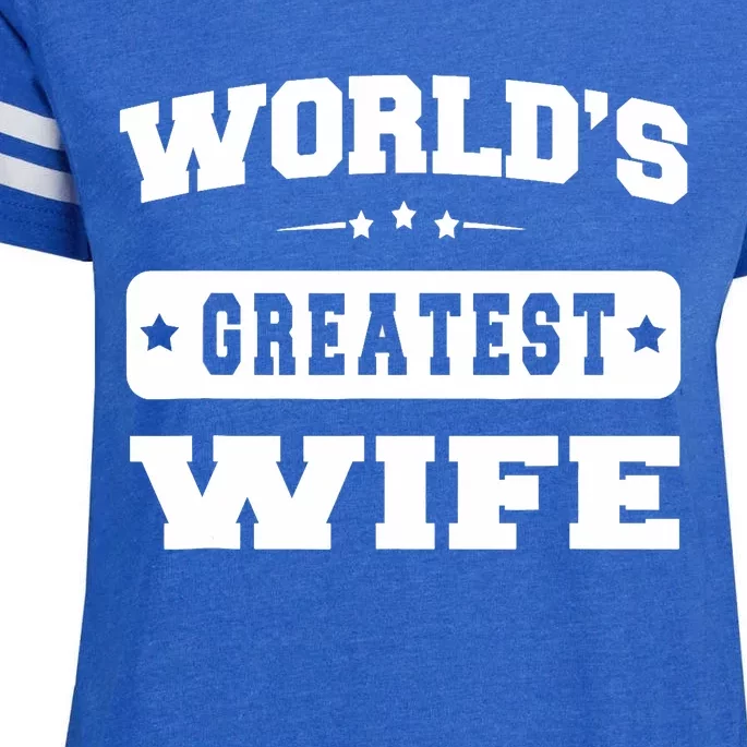 World's Greatest Wife Great Gift Couple - Unisex Enza Ladies Jersey Football T-Shirt