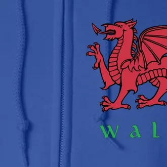 Wales Gift Welsh Red Dragon Cymru Full Zip Hoodie