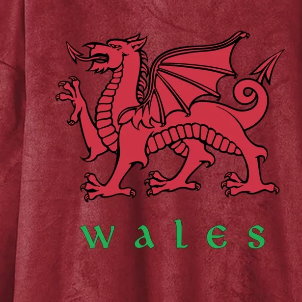 Wales Gift Welsh Red Dragon Cymru Hooded Wearable Blanket