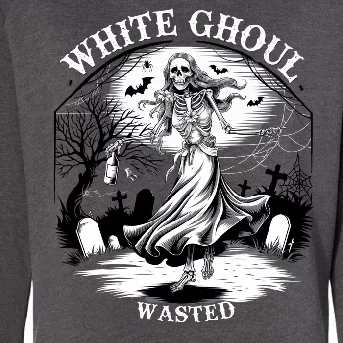 White Ghoul Wasted Funny Halloween Drinking Party Women Halloween Costume Womens California Wash Sweatshirt