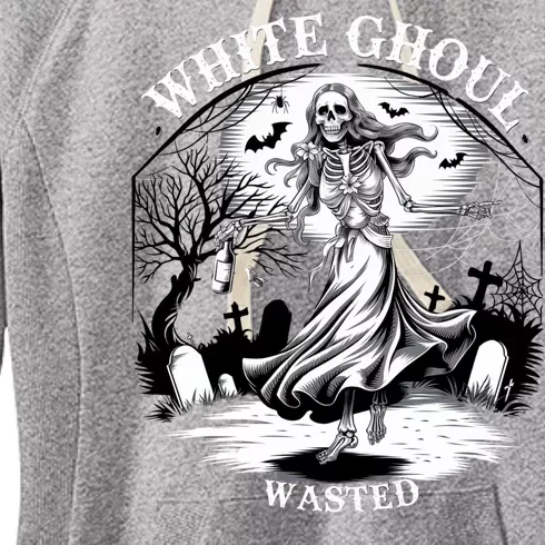 White Ghoul Wasted Funny Halloween Drinking Party Women Halloween Costume Women's Fleece Hoodie