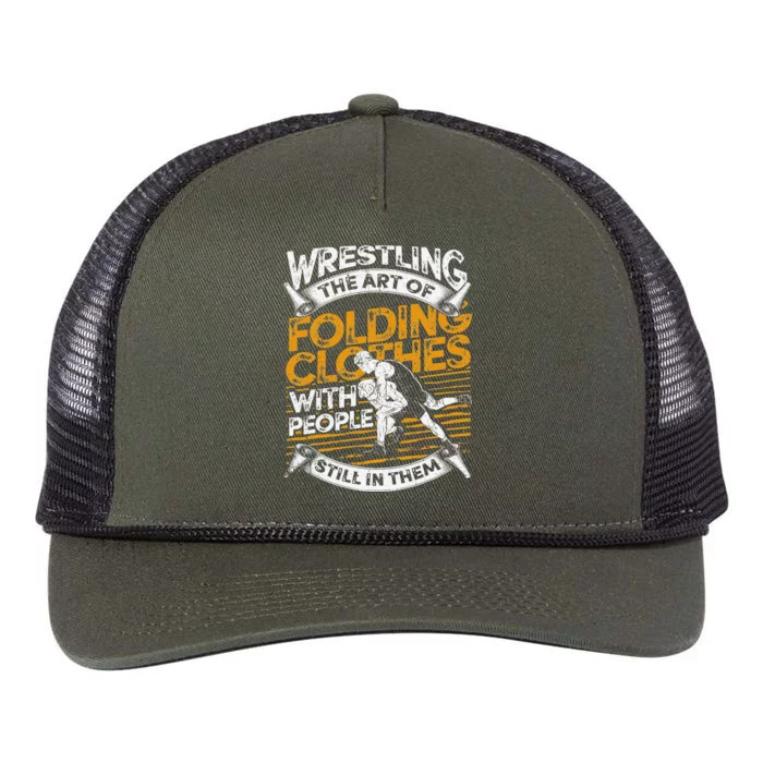 Wrestling Gifts  Wrestlers Wrestle Coach Boys Retro Rope Trucker Hat Cap