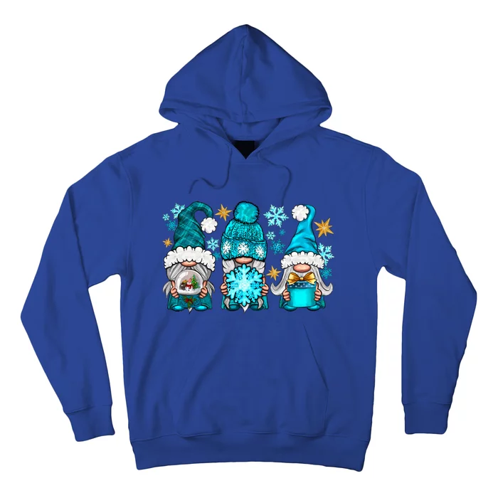 Winter Gnomies Xmas Blue Plaid Gnomes Meaningful Gift Hoodie