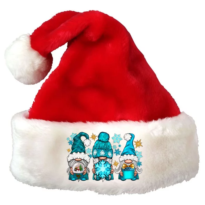 Winter Gnomies Xmas Blue Plaid Gnomes Meaningful Gift Premium Christmas Santa Hat