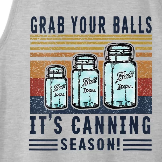 Womens Grab Your Balls Its Canning Season Ladies Tri-Blend Wicking Tank