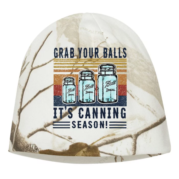 Womens Grab Your Balls Its Canning Season Kati - Camo Knit Beanie