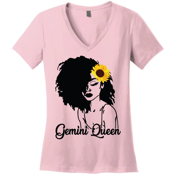 Womens Gemini Zodiac Sign Astrology T May June Birthday Women's V-Neck T-Shirt