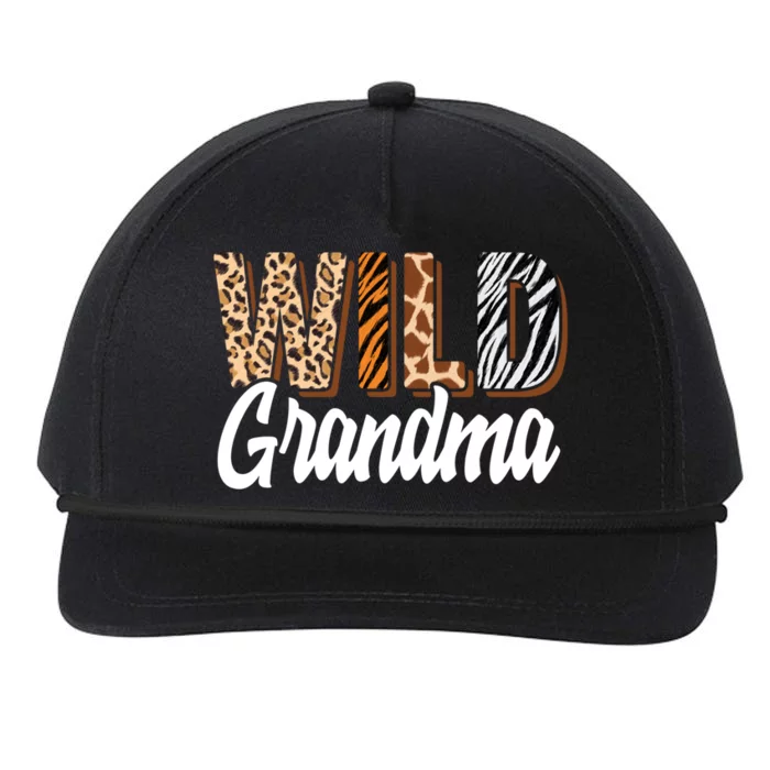 Wild Grandma Zoo Born Two Be Wild Bgiftday Safari Jungle Animal Gift Snapback Five-Panel Rope Hat