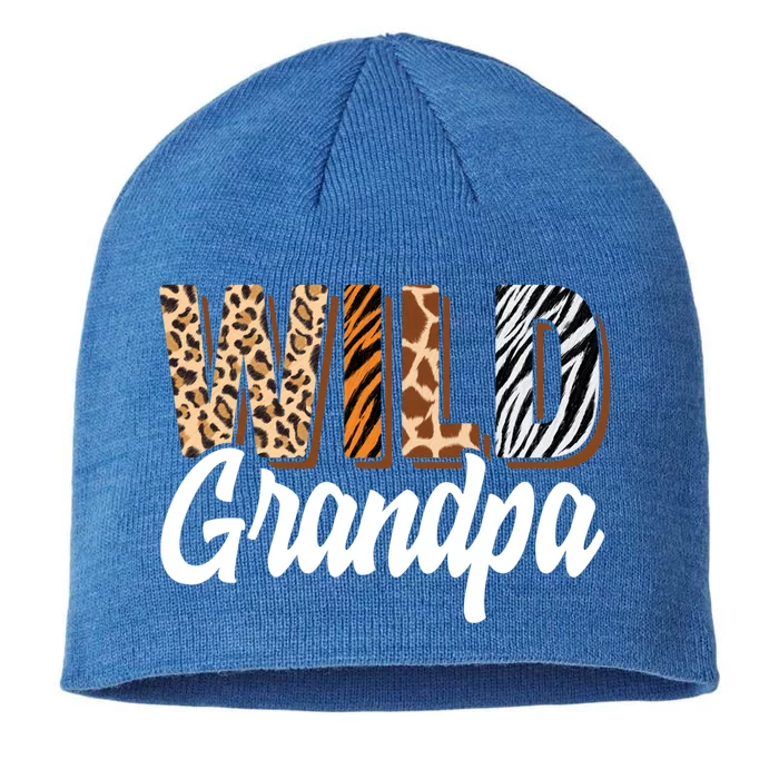 Wild Grandpa Zoo Born Two Be Wild Bcute Giftday Safari Jungle Animal Great Gift 8 1/2in Sustainable Knit Beanie