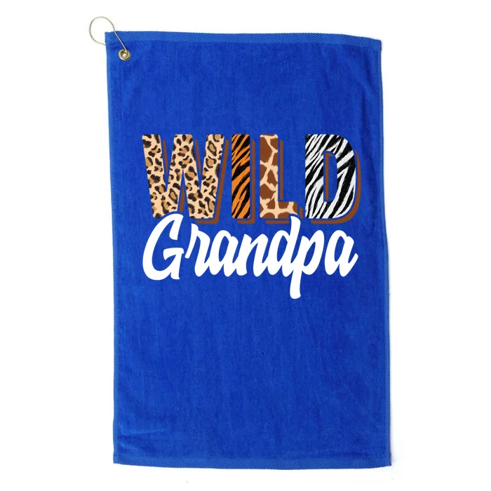 Wild Grandpa Zoo Born Two Be Wild Bcute Giftday Safari Jungle Animal Great Gift Platinum Collection Golf Towel