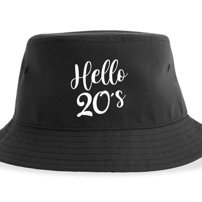 Wo Hello 20's Wo 20 Year Old 20th Birthday Gift Bday Squad Sustainable Bucket Hat