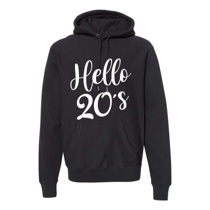 Wo Hello 20's Wo 20 Year Old 20th Birthday Gift Bday Squad Premium Hoodie