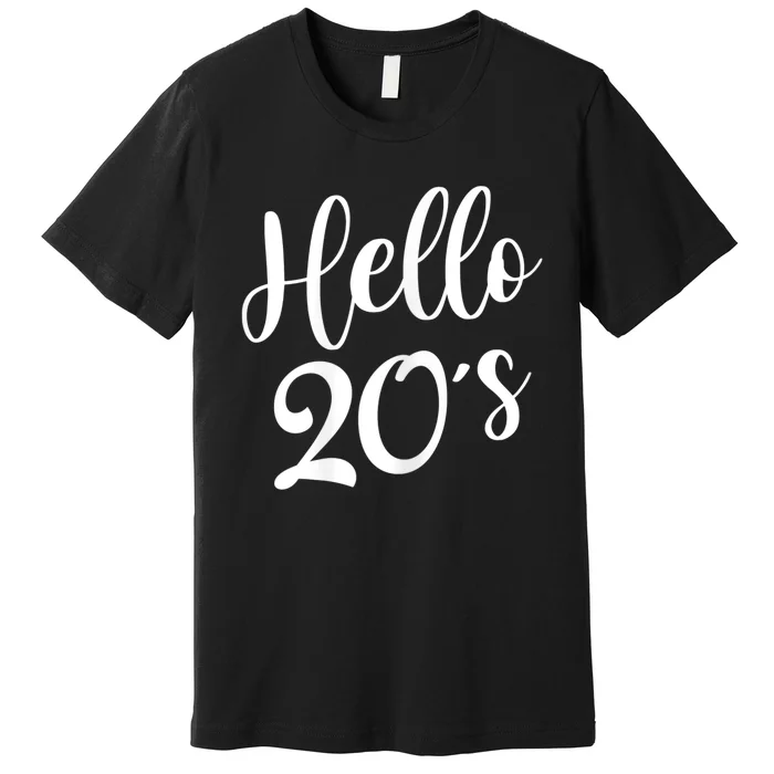 Wo Hello 20's Wo 20 Year Old 20th Birthday Gift Bday Squad Premium T-Shirt