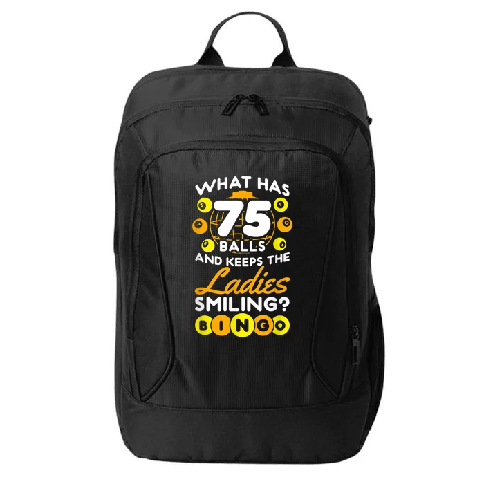 What Has 75 Balls And Keeps The Ladies Smiling City Backpack