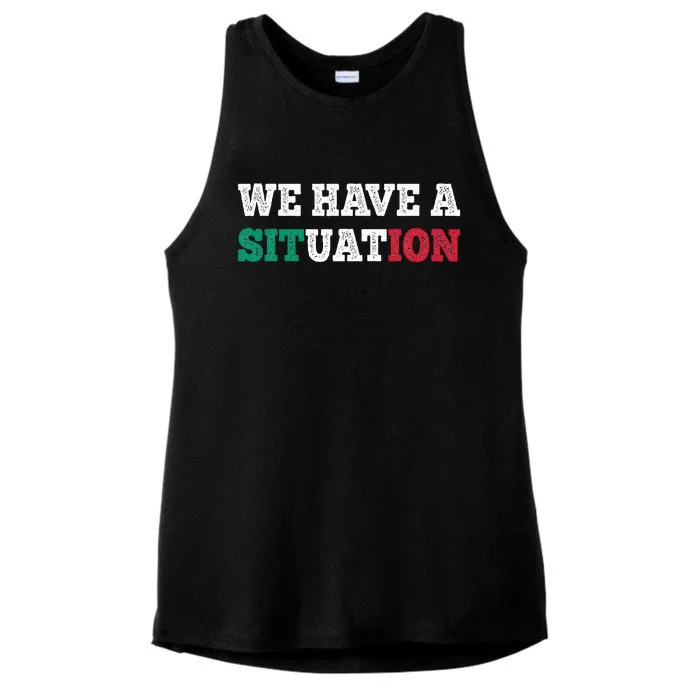 We Have A Situation New Jersey Garden Nj Shore Ladies Tri-Blend Wicking Tank