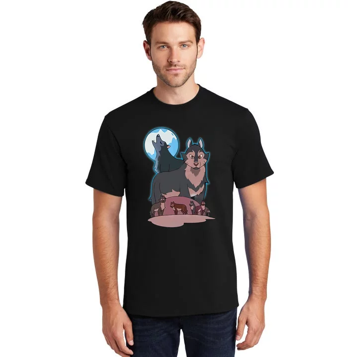 Wolves Howling At The Moon - Wolf Wolves Hunter Tall T-Shirt