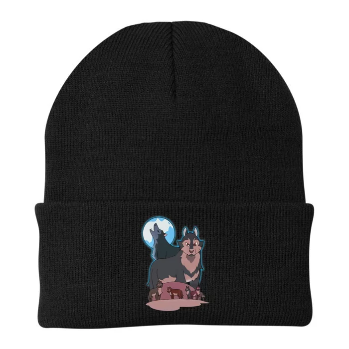 Wolves Howling At The Moon - Wolf Wolves Hunter Knit Cap Winter Beanie