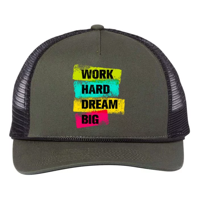 Work Hard & Always Dream Big Graphic Tees & Cool Designs Retro Rope Trucker Hat Cap