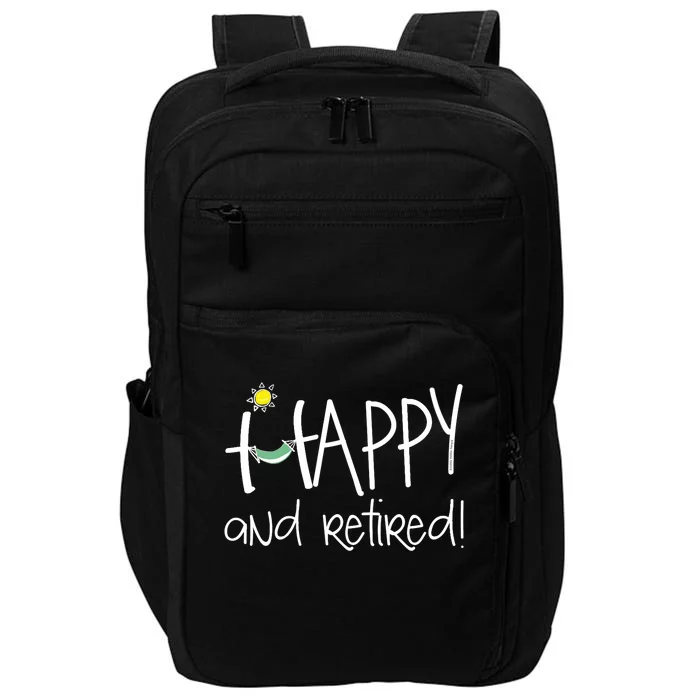 Wo Happy And Retired Funny Retirement VNeck Impact Tech Backpack