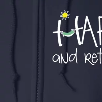 Wo Happy And Retired Funny Retirement VNeck Full Zip Hoodie