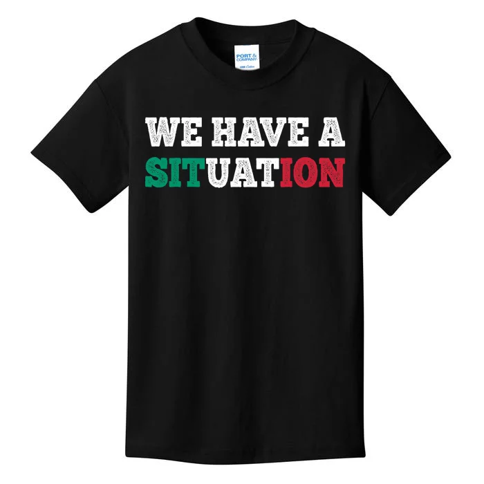 We Have A Situation New Jersey Garden Nj Shore Italian Flag Kids T-Shirt