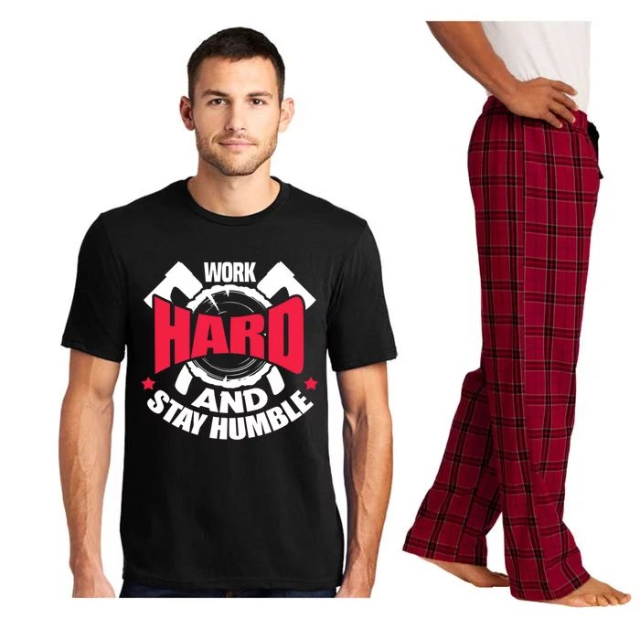 Work Hard And Stay Humble Axe Hatchet Throwing Axe Thrower Gift Pajama Set