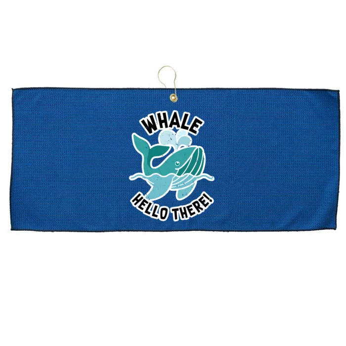 Whale Hello There Large Microfiber Waffle Golf Towel