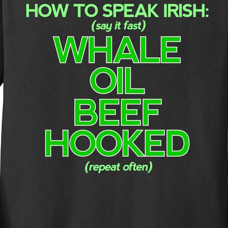 Whale Oil Beef Hooked Kids Long Sleeve Shirt