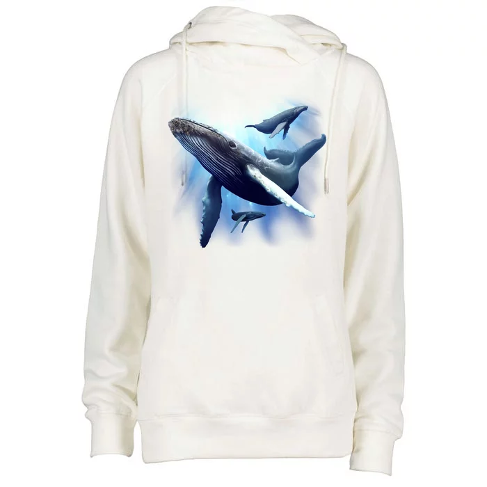 Whales Womens Funnel Neck Pullover Hood