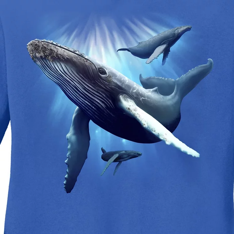 Whales Ladies Long Sleeve Shirt