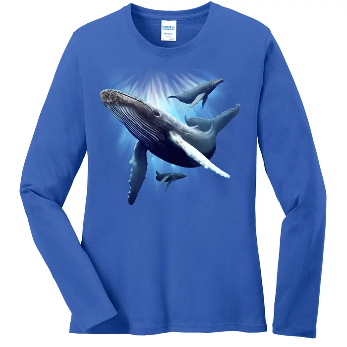 Whales Ladies Long Sleeve Shirt