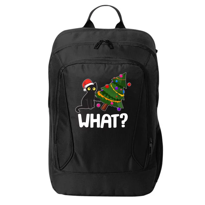 What? Bad Cat Knocking Over Christmas Tree City Backpack