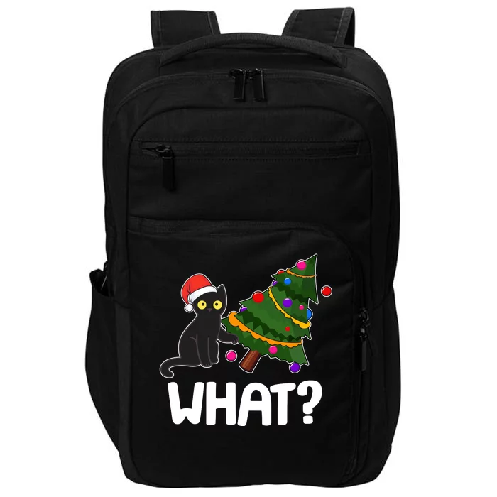 What? Bad Cat Knocking Over Christmas Tree Impact Tech Backpack