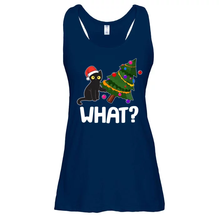 What? Bad Cat Knocking Over Christmas Tree Ladies Essential Flowy Tank