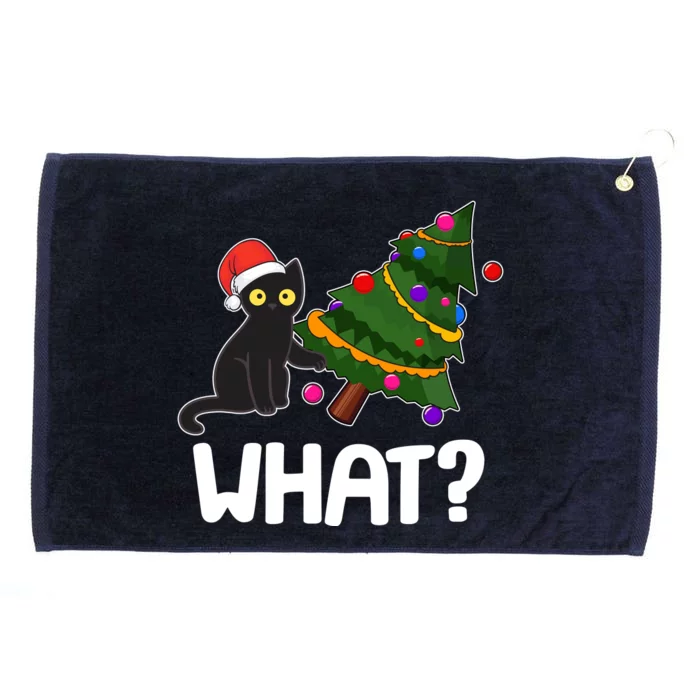 What? Bad Cat Knocking Over Christmas Tree Grommeted Golf Towel