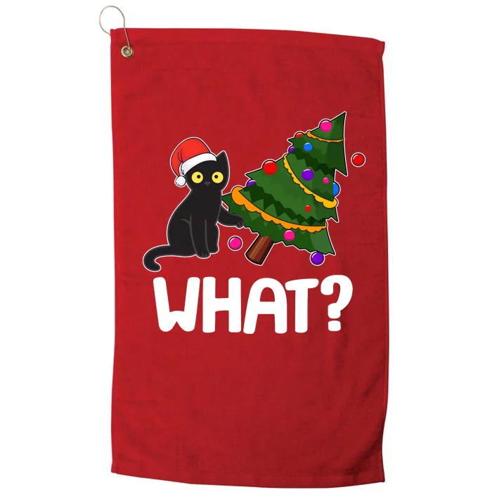 What? Bad Cat Knocking Over Christmas Tree Platinum Collection Golf Towel