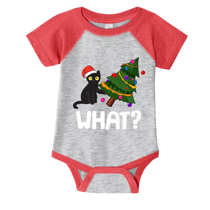 What? Bad Cat Knocking Over Christmas Tree Infant Baby Jersey Bodysuit