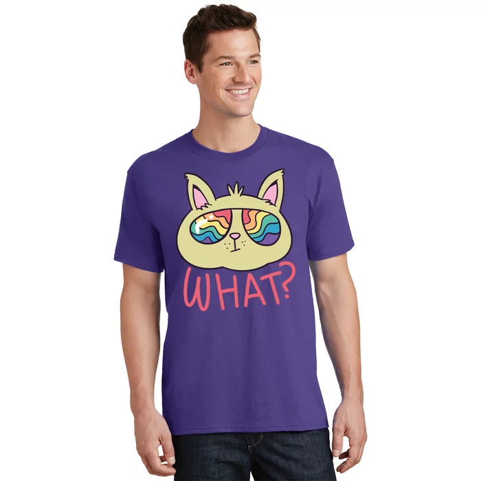 What Cat Rainbow Sunglasses T-Shirt