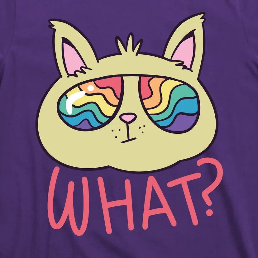 What Cat Rainbow Sunglasses T-Shirt