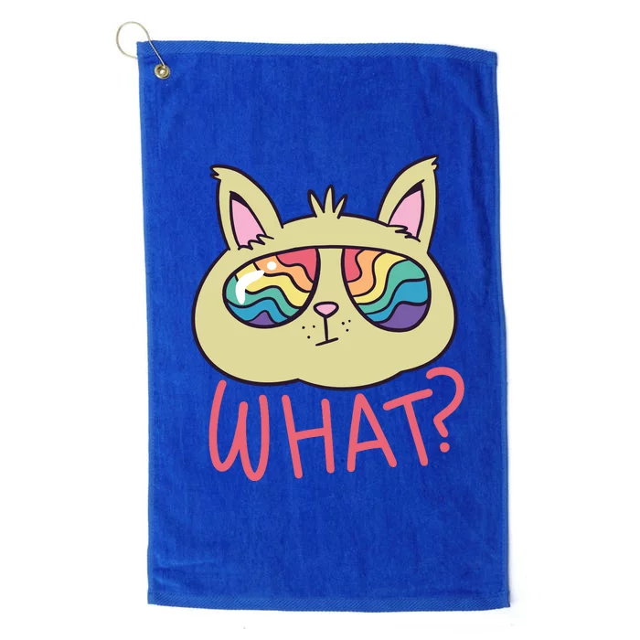 What Cat Rainbow Sunglasses Platinum Collection Golf Towel