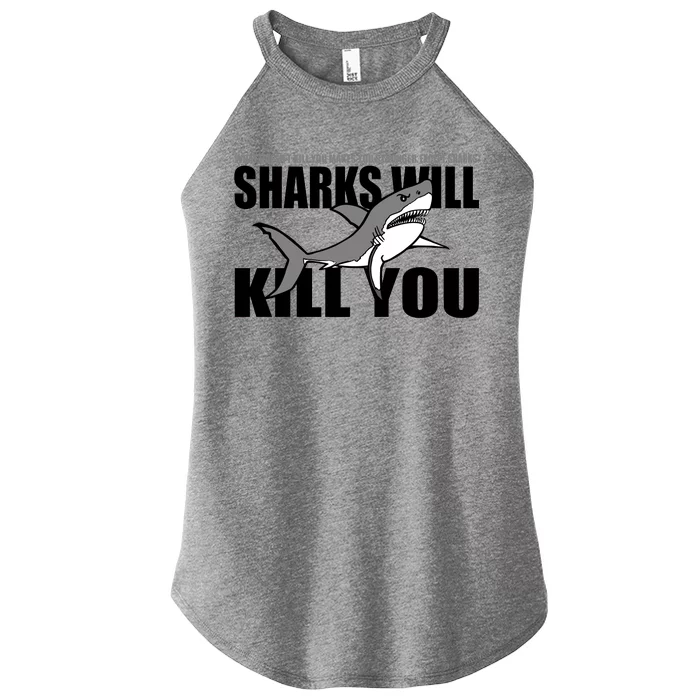 What Doesn't Kill You Stronger Except Sharks Women’s Perfect Tri Rocker Tank