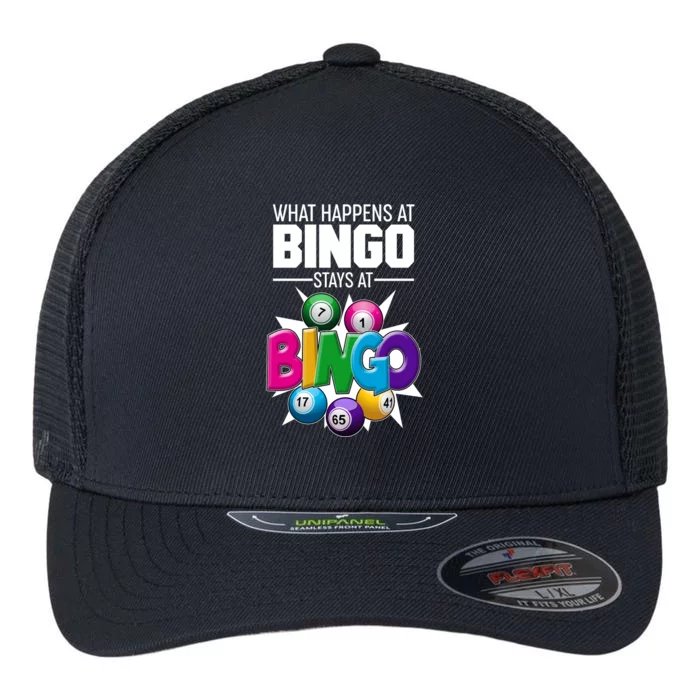 What Happens At Bingo Stays At Bingo Flexfit Unipanel Trucker Cap