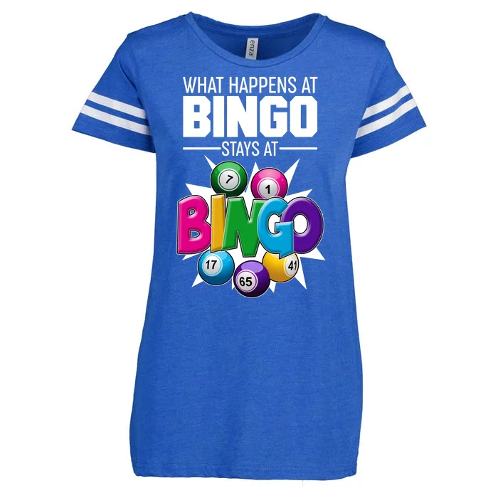 What Happens At Bingo Stays At Bingo Enza Ladies Jersey Football T-Shirt