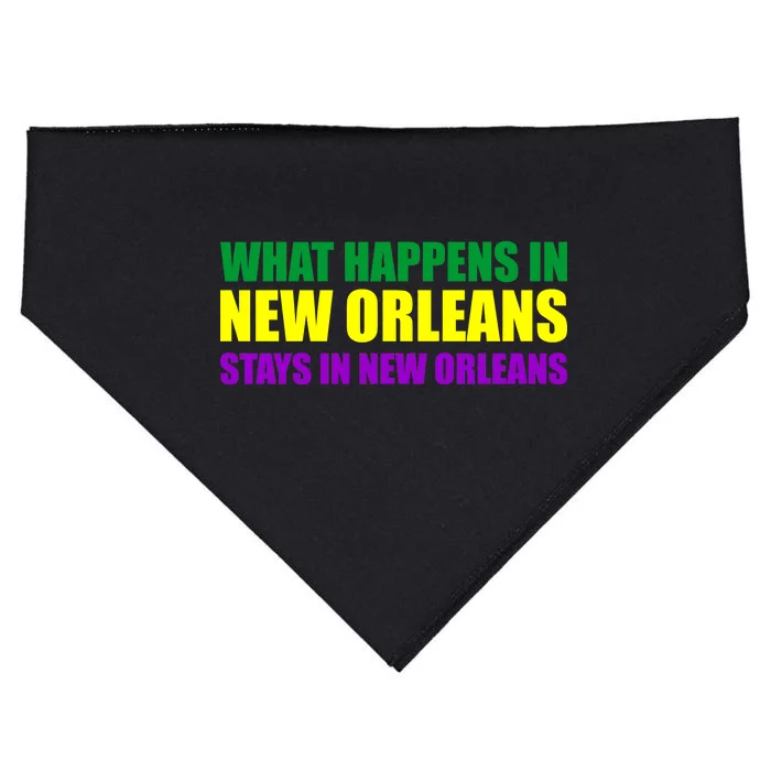 What Happens in New Orleans Stays in New Orleans Mardi Gras USA-Made Doggie Bandana